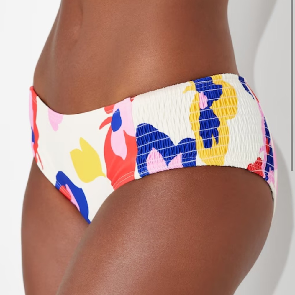 kate spade Floral Print Bikini Bottoms in White, Blue, Yellow, Pink, Red